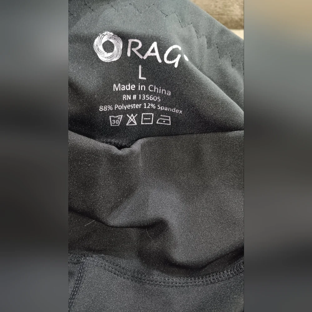 Rag Yoga Pants Black Leggings Women's Large Pockets Ankle Mesh Active Wear - Picture 3 of 8